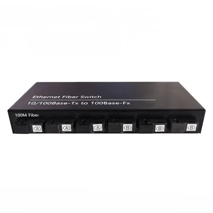 Fiber Media Converter 6SC 2RJ45 Optical Fiber Switch for IP Camera UTP Fiber Optical Switch