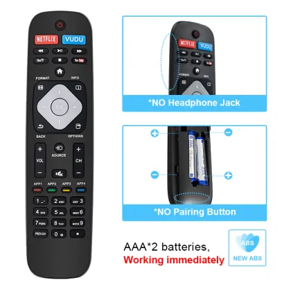 NH500UP Infrared Ray Remote Control Replacement for Philips Smart LED 4K Ultra HD Android LED F7 TV