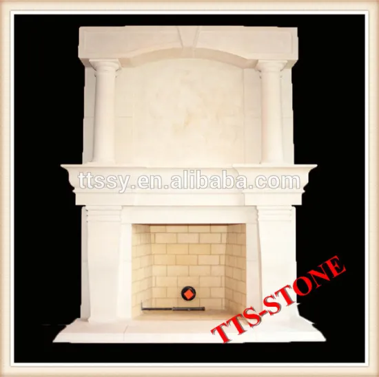 Sandstone mantel fireplace