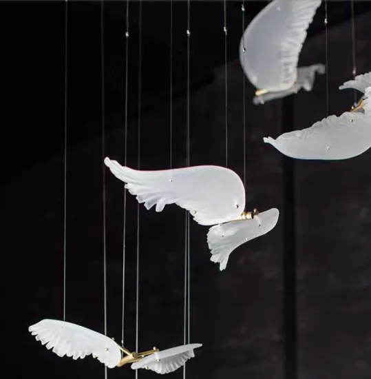 Soft light geometric chandelier design