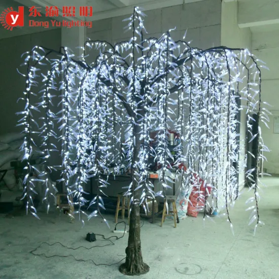 white artificial led weeping willow tree light