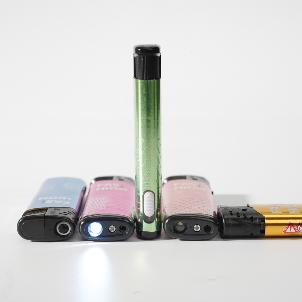 Five Color Laser Wrapper Windproof Lighter with LED