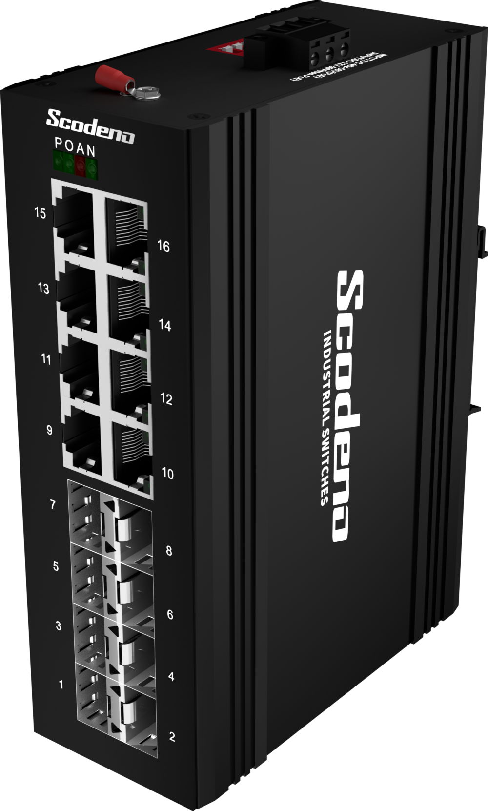 Switch per convertitori multimediali veloci industriali 8xSFP e 8xRJ45