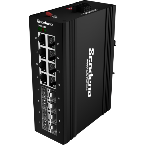 Switch per convertitori multimediali veloci industriali 8xSFP e 8xRJ45