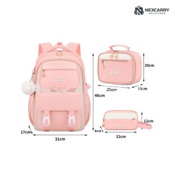 Mochila escolar para estudiantes de 3 piezas