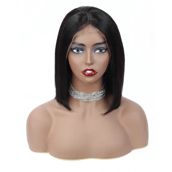 Brazilian Virgin Raw Hair Short Bob Transparent Lace Wig Natural Color Human Hair Wig Silky Straight 13x4 HD Lace Front Wigs