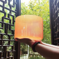 Q're Light Transparent Orange Singing Bowl 432 HZ Crystal Singing Bowls For Healing
