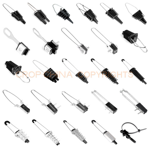 Fiber cable accessories High Strength tension plastic dead end anchor clamp for optical fiber cables type ADSS