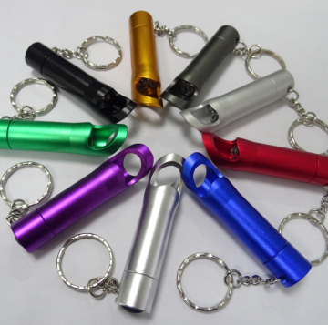 Multi-Function Aluminum Flashlight with Bottle Opener and Keychain: A Compact LED Gift
