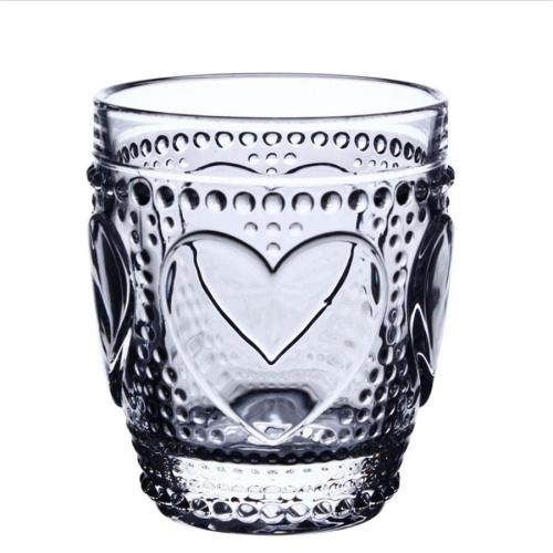 Vaso de cristal con patrón de corazón de San Valentín