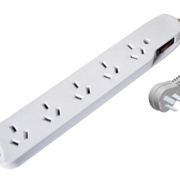 Argentina Multi Socket Power Strip with Switch: 5-Way Hot Design, 250V 10A Plug - Argentine Style