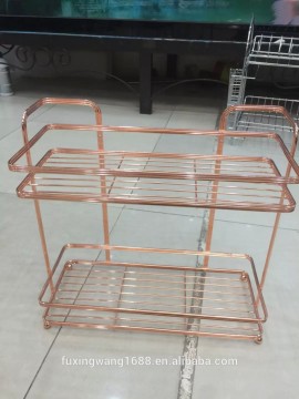 bathroom accessories Golden Brass Dual Tier Corner Shower Caddy Basket Bathroom Orginzer Shelf