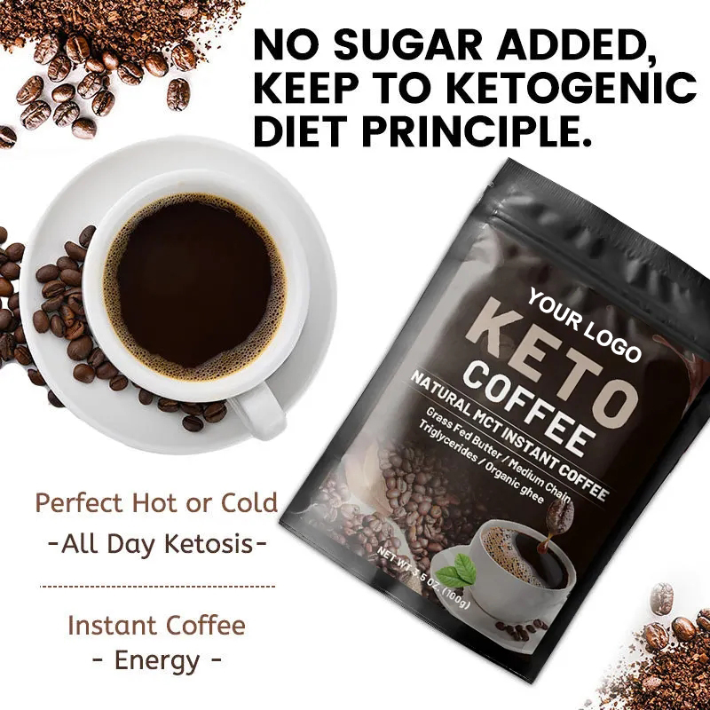 OEM/ODM Energy Support Ketogenic Instant Keto slim Black Coffee powder Green Metabolism Support weight loss coffee powder