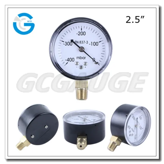 High quality black steel brass internal vacuum gague