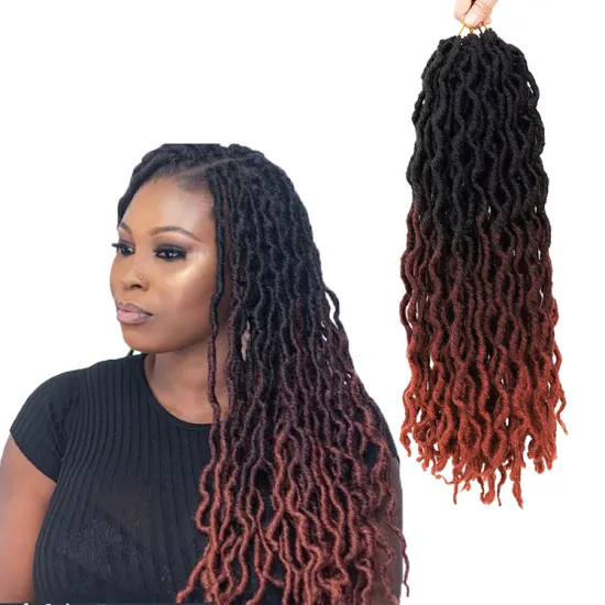 Wavy Goddess Gypsy Locs Synthetic Braiding Hair Faux Hair Locs Extension Braids Ombre Soft Crochet Hair Expression for Woman