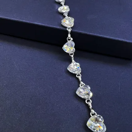 White Rhinestone Chain Necklace Accessories - DIY Jewelry in Multiple Colors