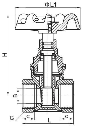 Brass Gate Valve, Full Port, Gängade ändar