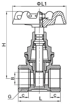 Brass Gate Valve,Full Port, Threaded Ends
