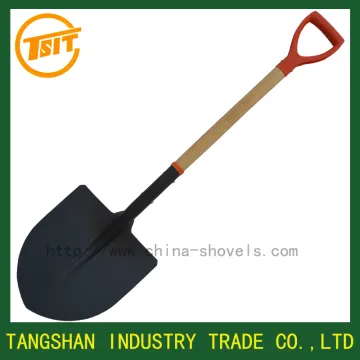 wooden handle digging shovel