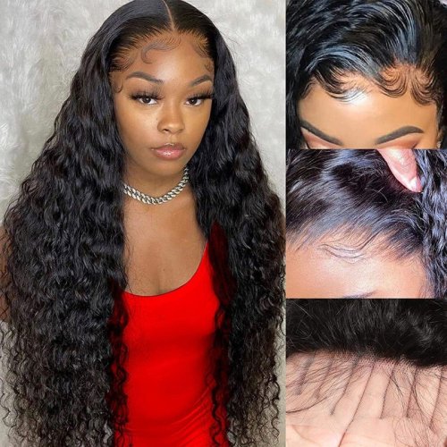 Smooth Human Hair Pre Plucked Pre Plucked deep curly lace front wig,Wholesale Transparent Hd Lace Wig Vendor,Pre Plucked Transparent deep curly lace front wig Supplier