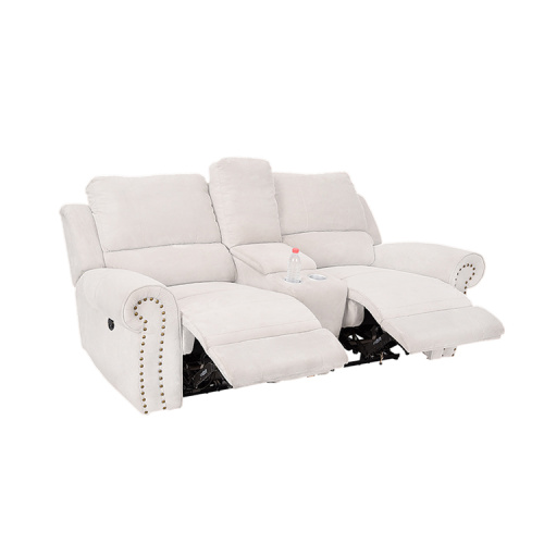 Luxo Clássico Casa Branco Custom 2 Seater Electric Love Assento Cadeiras de Filme Couch Tecido Recliner Sofá Moderno Set