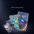 Holographic Foil Packaging plastic Mylar Bags with Zipper