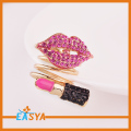 Мода женщин Розовый кристалл Lip Stick Колечком