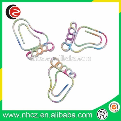 Fashion High Quality heart tranfer printing Foot Shaped Paper Clips