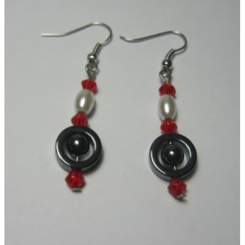 Hematite Earring with silver color finding