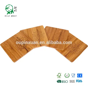 Fashion design natural bamboo coaster bamboo cup mat