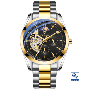 CHENXI 8801 2023 Stainless Steel Men's Quartz Watch - Luxury Black Gold Finish