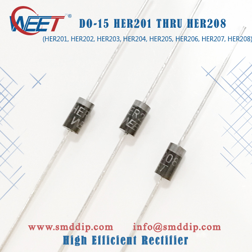 WEET DO-15 2A 1000V HER201 THRU HER208 High Efficient Rectifier