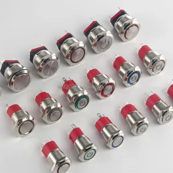 Waterproof High Power Self-Locking Metal Button Switch 15A