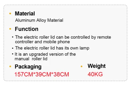 Electric Tonneau Roll Cover for Changan Kaicene Kaicheng F70