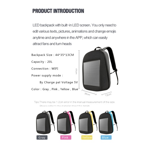 2G Mobile Outdoor Dynamic Backpack Led Display
