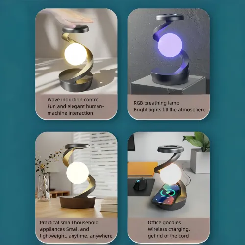 Светодиодная лампа с изменением цвета с беспроводной зарядкой