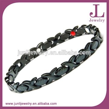 Magnetic Bio Healing Bracelet Black Stainless Steel X Power Bracelet