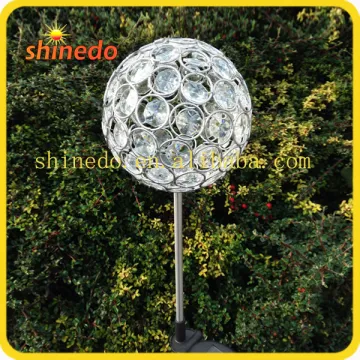 stainless steel solar crystal ball light for garden decoration