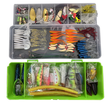Fishing Lure Set - 200PCS/BOX: Soft Lures, Jig Hooks, Insect, Shrimp, Frog Tail Lure Kit OEM Factory