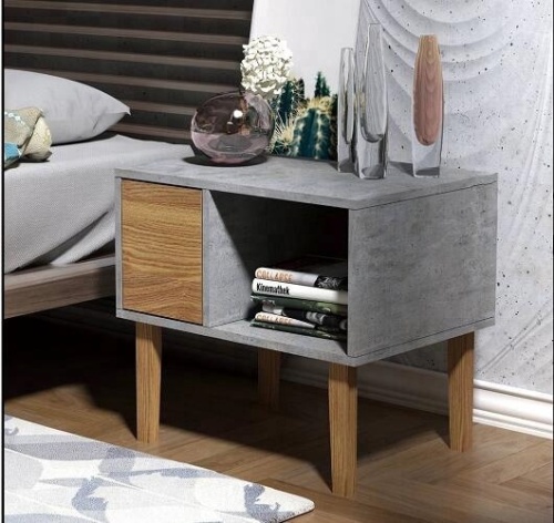 Perabot bilik tidur Meja Sisi Katil Moden Wooden NightStand