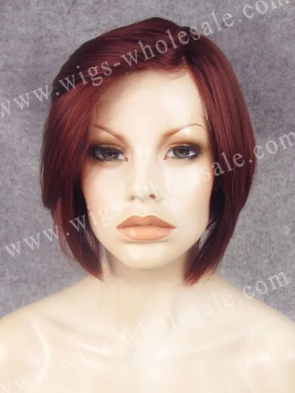 Wholesale straight short bobi auburn synthetic lace front invisible part wig gabor cheap cosplay wigs