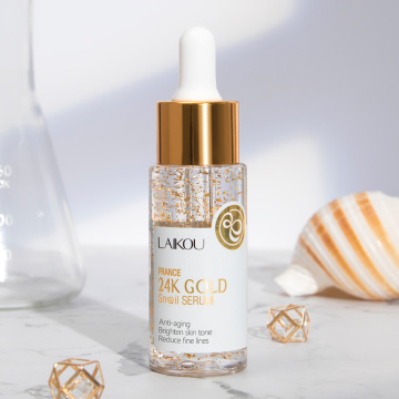 Gold 24k, muco de caracol, ácido hialurônico e soro hidratante facial de vitamina C: solução de antienvelhecimento e branqueamento final (30 ml)