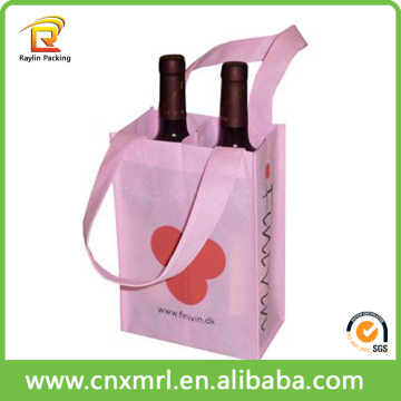Wholesale Promotional Eco Non Woven Mini Wine Bottle Bags for 2 Bottles