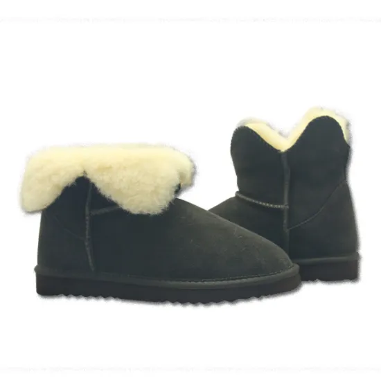 Winter Warm Genuine Leather Flat Snow Fur Boots