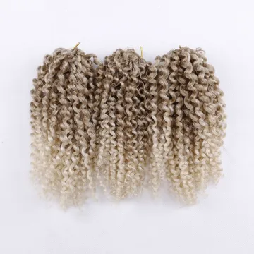 8Inch Crochet afro Kinky Curly Crochet Synthetic braiding hair Marly Braids synthetic ombre water wave braiding hair extensions