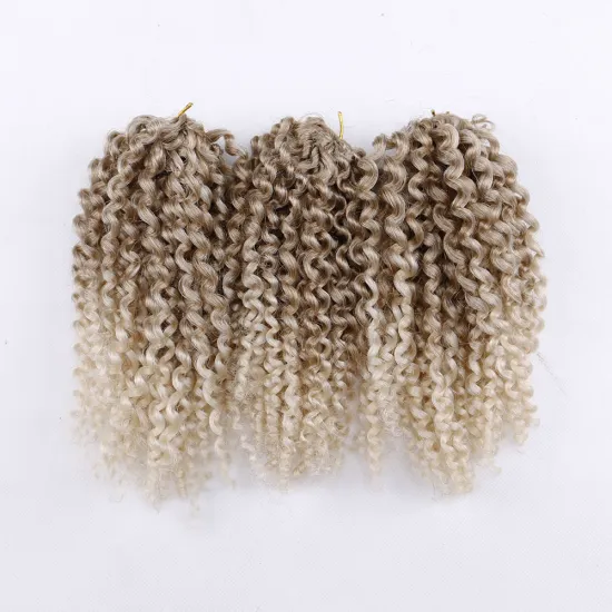 8Inch Crochet afro Kinky Curly Crochet Synthetic braiding hair Marly Braids synthetic ombre water wave braiding hair extensions