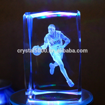 China supplier crystal 3d laser carved cube for sale