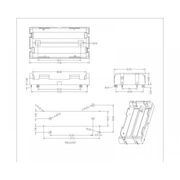 BBC-S-SN-A-18650-049P Dual Battery Holder For 18650 THM