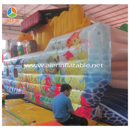 2017 Aier inflatable water castle /castle inflatable/ inflatable ocean castle with slide