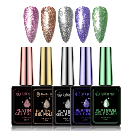 OEM Customized Platinum Gel Polish - Unique Purple Green 15ml No-Toxic UV/LED for Nail Art